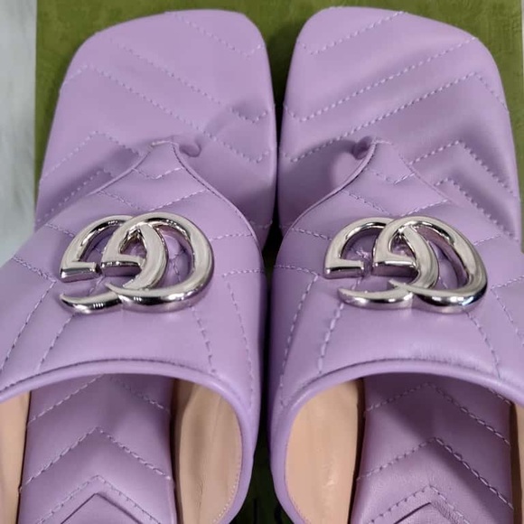 Gucci Purple Quilted Sandals - Picture 5 of 16
